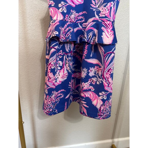 Lilly Pulitzer x Caesara Peplum Dress Iris Wild Within - Picture 2 of 9